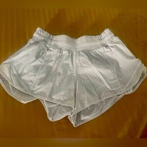 Lulu Size 2, 2” Inseam Shorts, grayish/white color, Good Used Condition